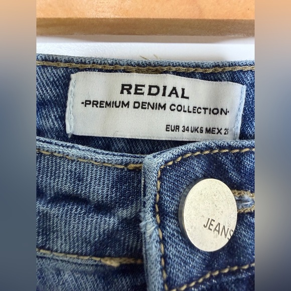 Redial Classic Blue premium Denim collection High waisted Mom Jeans - Picture 3 of 5